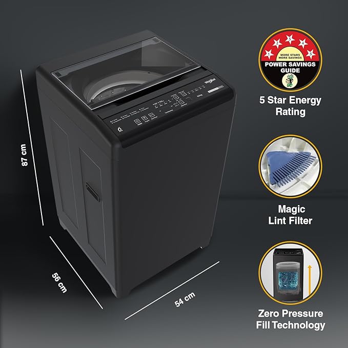 Whirlpool 6 Kg 5 Star Fully Automatic Top Loading Washing Machine WHITEMAGIC ROYAL 6 GENX | Grey