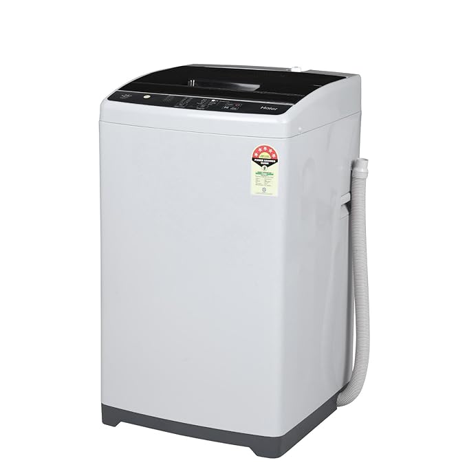 Haier 6 Kg Fully Automatic Washing Machine with Oceanus Wave Drum | Magic Filter | Balance clean Pulsator | 8 Wash Program HWM60-AE | Titanium