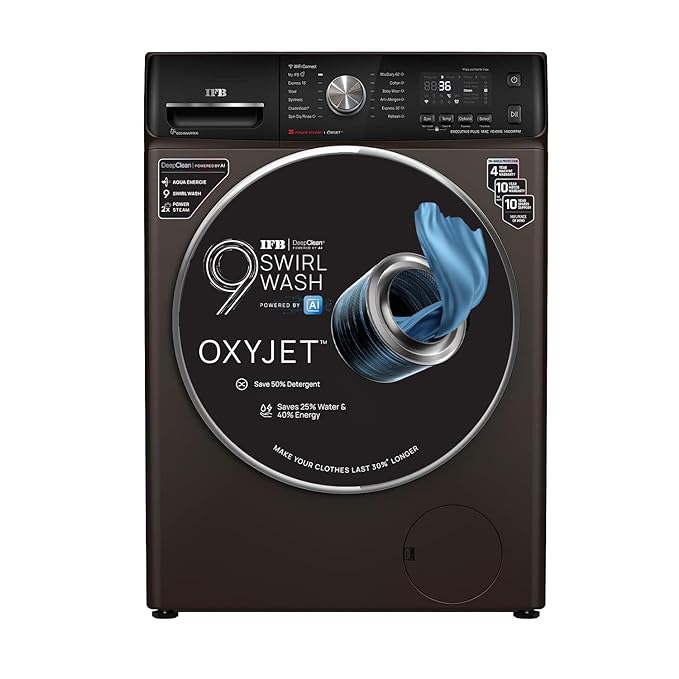 IFB 10 Kg 5 Star AI Eco Inverter Fully Automatic Front Load Washing Machines Executive Plus MXC 1014 | 2023 Model | Mocha | Oxyjet(tm) 9 Swirl Wash