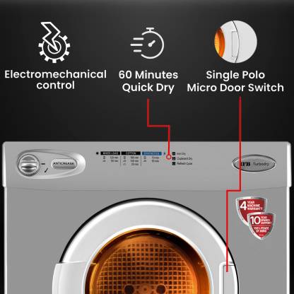 IFB 5.5 kg Fully-automatic Dryer TURBO DRY EX | Silver