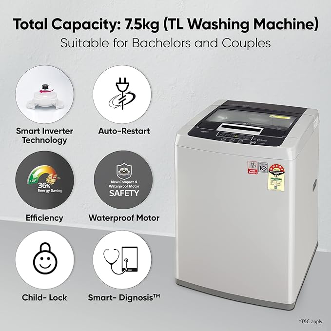LG 7.5 Kg 5 Star Fully Automatic Top Load Washing Machine