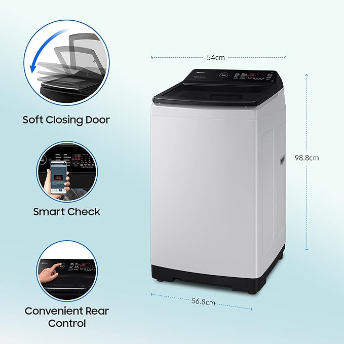 Samsung 7 kg | 5 star Fully-Automatic Top Load Washing Machine WA70BG4545BGTL | Light Gray