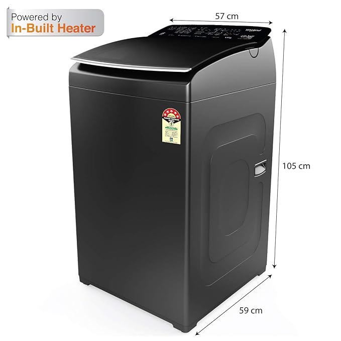 Whirlpool 9.5 kg Fully-Automatic Top Loading Washing Machine Appliance 360deg BLOOMWASH PRO Heater 9.5 | Graphite