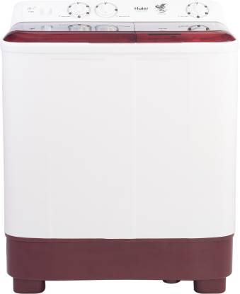 Haier Semi-Automatic 7 kg 5 Star Top Loading Washing Machine HTW70-1187BTN | White &Maroon