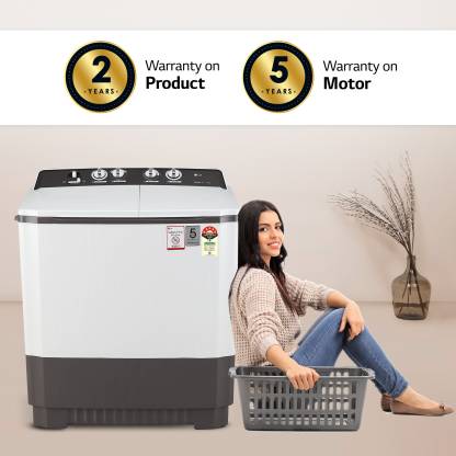 LG 10 kg 5 Star Semi-Automatic Top Load Washing Machine Appliance P1040RGAZ | Dark Gray