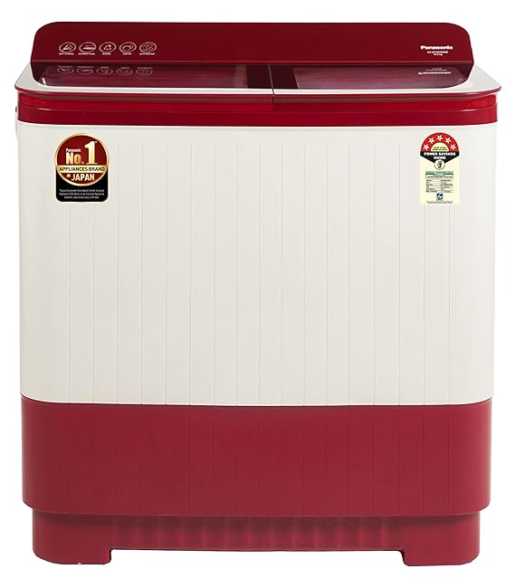 Panasonic 12 kg 5 Star Semi-Automatic Glass Lid Top Loading Washing Machine NA-W120H6RRB | Red