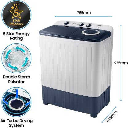 Samsung 6.5 kg 5 star Semi Automatic Washing Machine