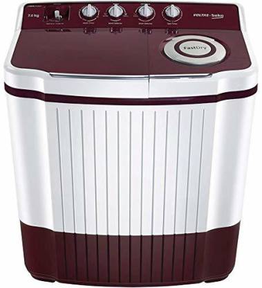 VOLTAS Beko 7 Kg 5 Star Semi-Automatic Top Loading Washing Machine WTT70ALIM | Burgundy