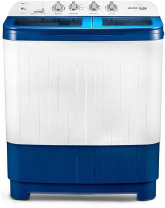 Voltas Beko 8 Kg 5 Star Semi Automatic Top Load Washing Machine WTT80DBLG | Sky Blue