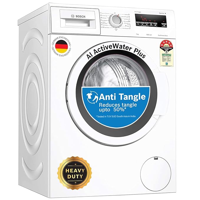 Bosch 7 Kg 5 Star Fully-Automatic Front Loading Washing Machine AI Active Water Plus | In-Built Heater WAJ2416WIn | White