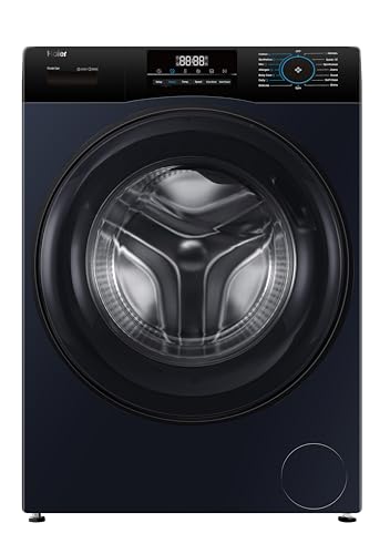Haier 8 Kg 5 Star Fully Automatic Front Load Washing Machine EFL80-IM12IBIEBK | Puristeam | Refresh | 1200 RPM | Inverter | 525mm Super Drum | Anti Bacterial Steam | Black