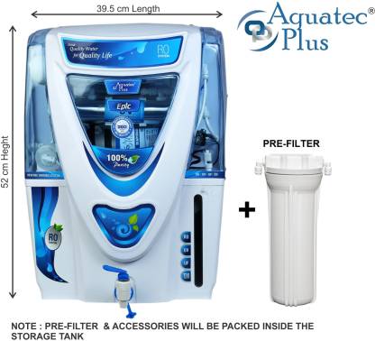 Aquatec Plus - Epic 15L RO + UV + UF + TDS Water Purifier, White