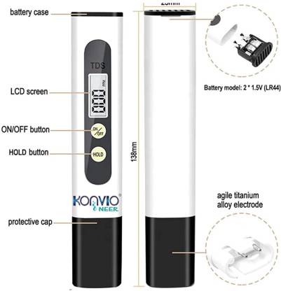 Konvio Neer Imported Total Dissolved Solids Meter, Water Quality Tester, PPM Tester