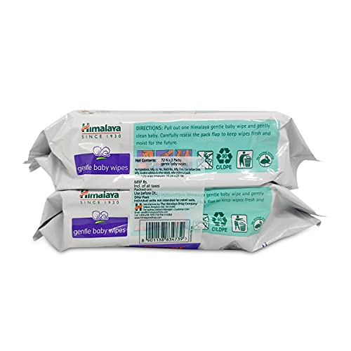 Himalaya Gentle Baby Wipes - 72 Wipes - (Pack of 2)