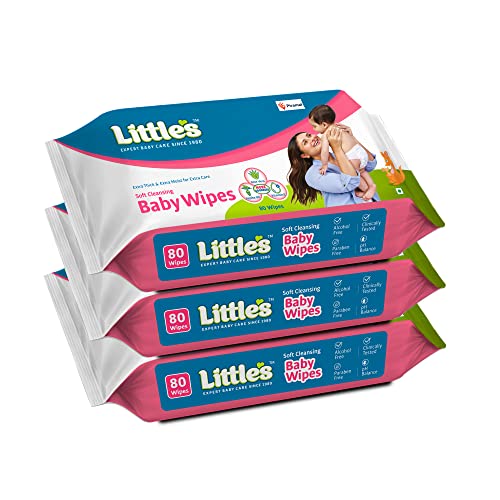 Littles Soft Cleansing Baby Wipes - 80 Wipes - (Pack of 3)