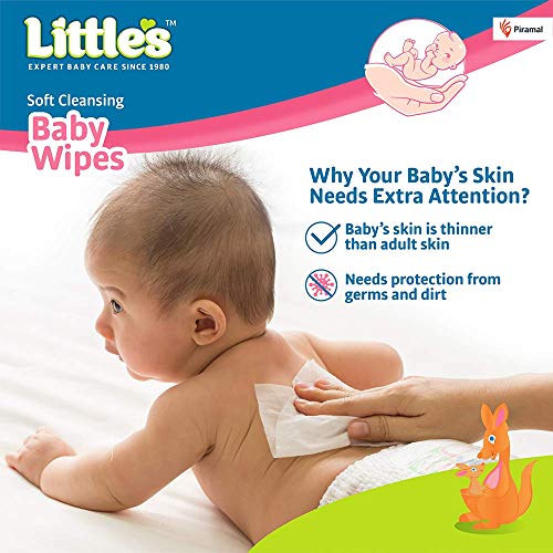 Littles Soft Cleansing Baby Wipes - 80 Wipes - (Pack of 3)