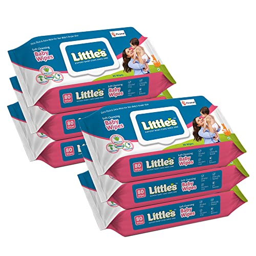 Littles Soft Cleansing Baby Wipes - 80 Wipes - (Pack of 6)