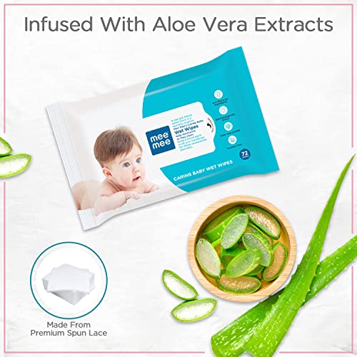 Mee Mee Baby Gentle Baby Wipes - 72 Wipes - (Pack of 5)