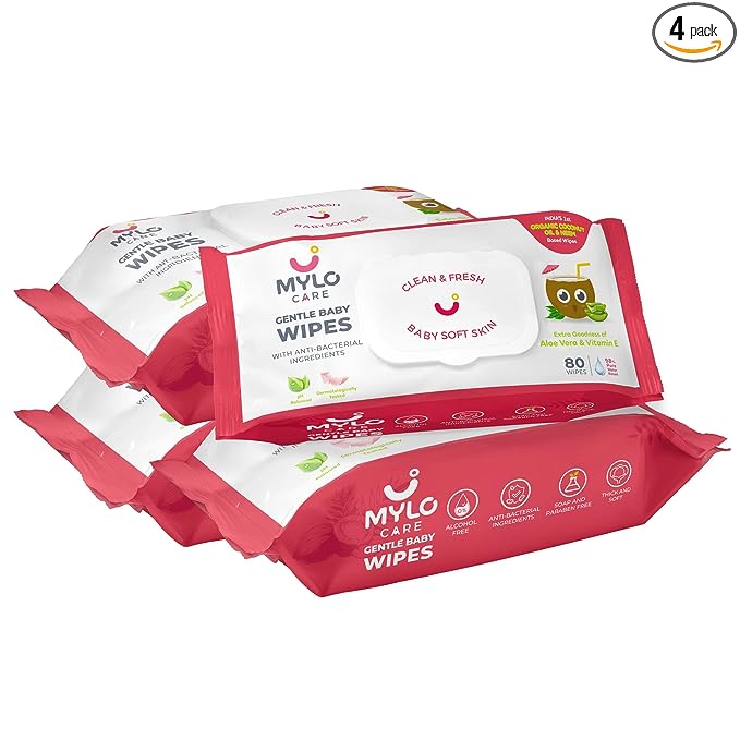 Mylo Care Gentle Baby Wipes With Lid (Pack of 6)