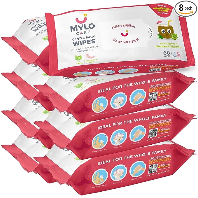 Mylo Care Gentle Baby Wipes Without Lid (Pack of 2)