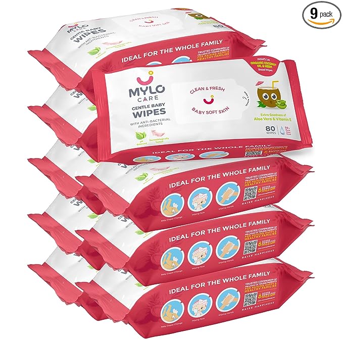 Mylo Care Gentle Baby Wipes Without Lid (Pack of 3)