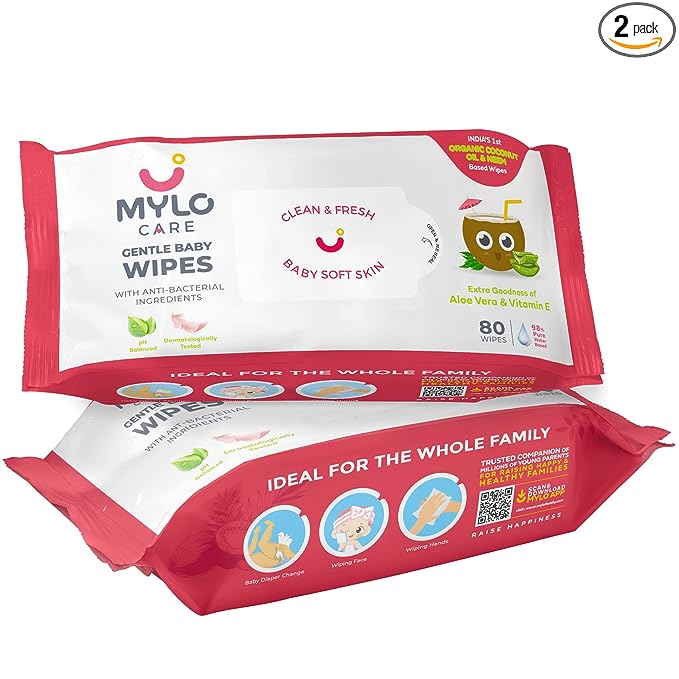 Mylo Care Gentle Baby Wipes Without Lid (Pack of 6)