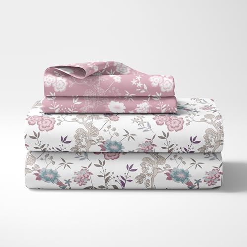 LORETO - A QUALITY LINEN BRAND 100% Pure Cotton Bedsheet for Single Bed with Pillow Cover