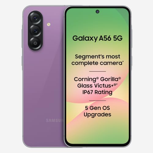 Samsung Galaxy A56 5G | Segment Most Complete Triple Camera | Ai Editing | 4Nm Processor | Samoled Display| Gorilla Glass Victus+| 5 Gen Os Upgrades
