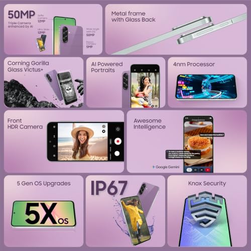 Samsung Galaxy A56 5G | Segment Most Complete Triple Camera | Ai Editing | 4Nm Processor | Samoled Display| Gorilla Glass Victus+| 5 Gen Os Upgrades