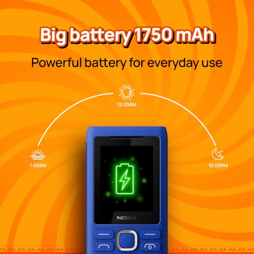 Nokia 110 Power Keypad Phone |Dual SIM, Camera, Long Lasting Battery, Durable Design, Phone Talker, Wireless FM Radio, MP3 Player
